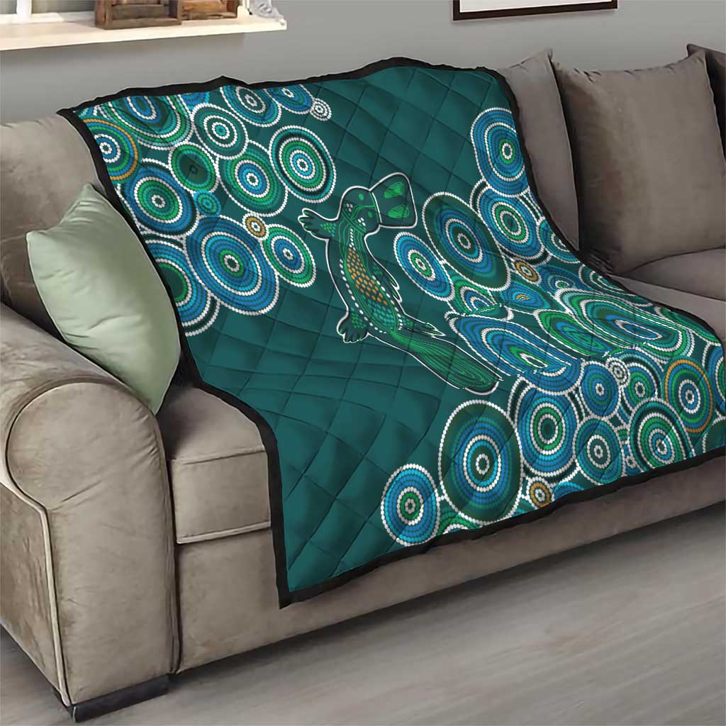 Green Platypus Aboriginal Art Quilt