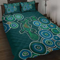 Green Platypus Aboriginal Art Quilt Bed Set