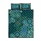 Green Platypus Aboriginal Art Quilt Bed Set