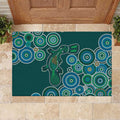 Green Platypus Aboriginal Art Rubber Doormat
