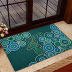 Green Platypus Aboriginal Art Rubber Doormat