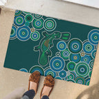 Green Platypus Aboriginal Art Rubber Doormat