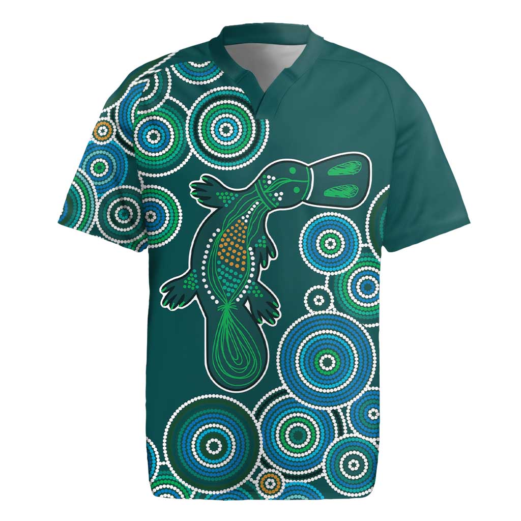 Green Platypus Aboriginal Art Rugby Jersey
