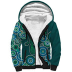 Green Platypus Aboriginal Art Sherpa Hoodie