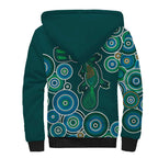 Green Platypus Aboriginal Art Sherpa Hoodie