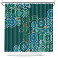 Green Platypus Aboriginal Art Shower Curtain