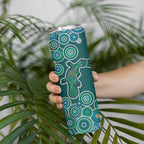 Green Platypus Aboriginal Art Skinny Tumbler