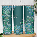 Green Platypus Aboriginal Art Skinny Tumbler