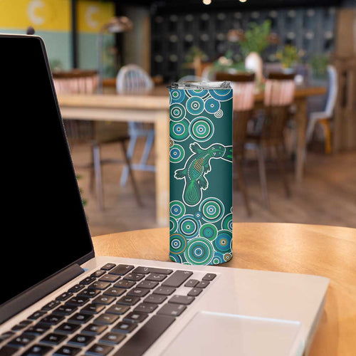 Green Platypus Aboriginal Art Skinny Tumbler