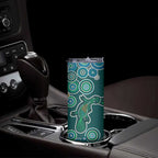 Green Platypus Aboriginal Art Skinny Tumbler