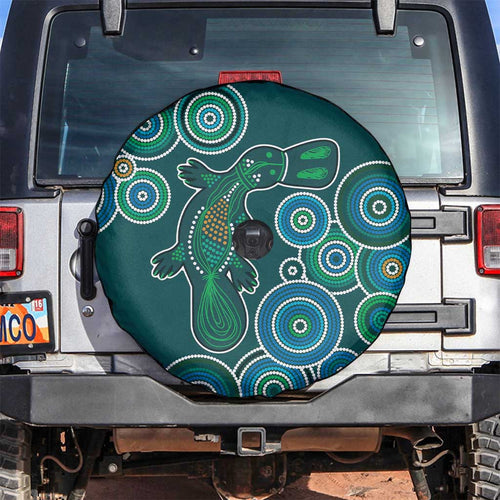 Green Platypus Aboriginal Art Spare Tire Cover