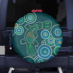 Green Platypus Aboriginal Art Spare Tire Cover