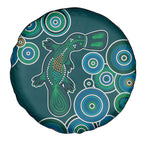 Green Platypus Aboriginal Art Spare Tire Cover