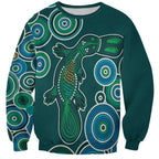 Green Platypus Aboriginal Art Sweatshirt