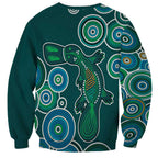 Green Platypus Aboriginal Art Sweatshirt