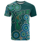 Green Platypus Aboriginal Art T Shirt
