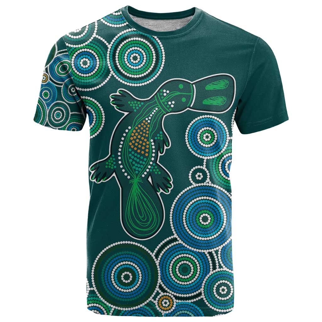 Green Platypus Aboriginal Art T Shirt