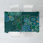 Green Platypus Aboriginal Art Tablecloth