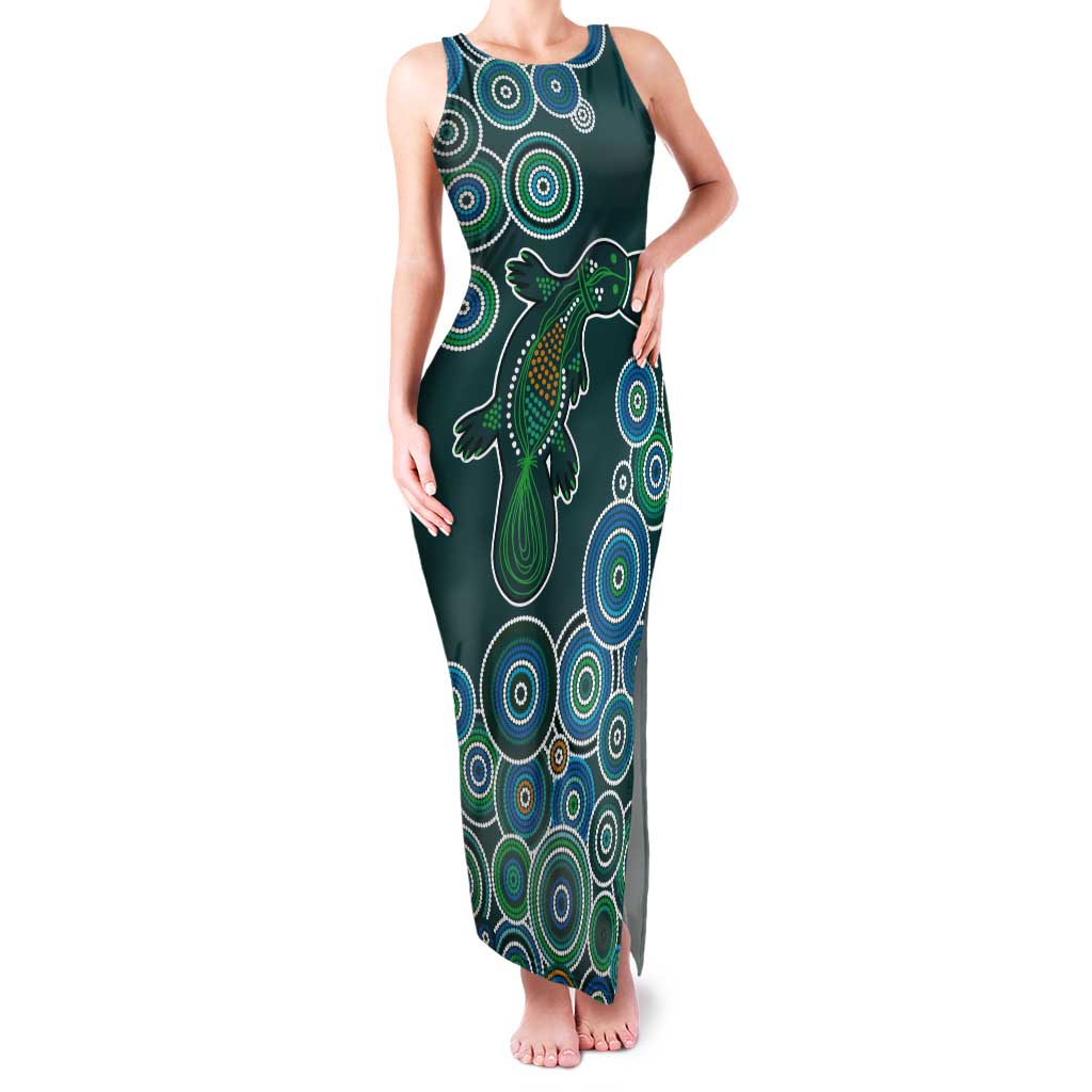 Green Platypus Aboriginal Art Tank Maxi Dress