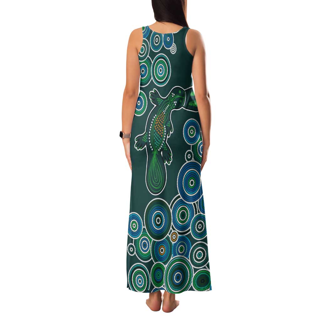 Green Platypus Aboriginal Art Tank Maxi Dress