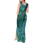 Green Platypus Aboriginal Art Tank Maxi Dress