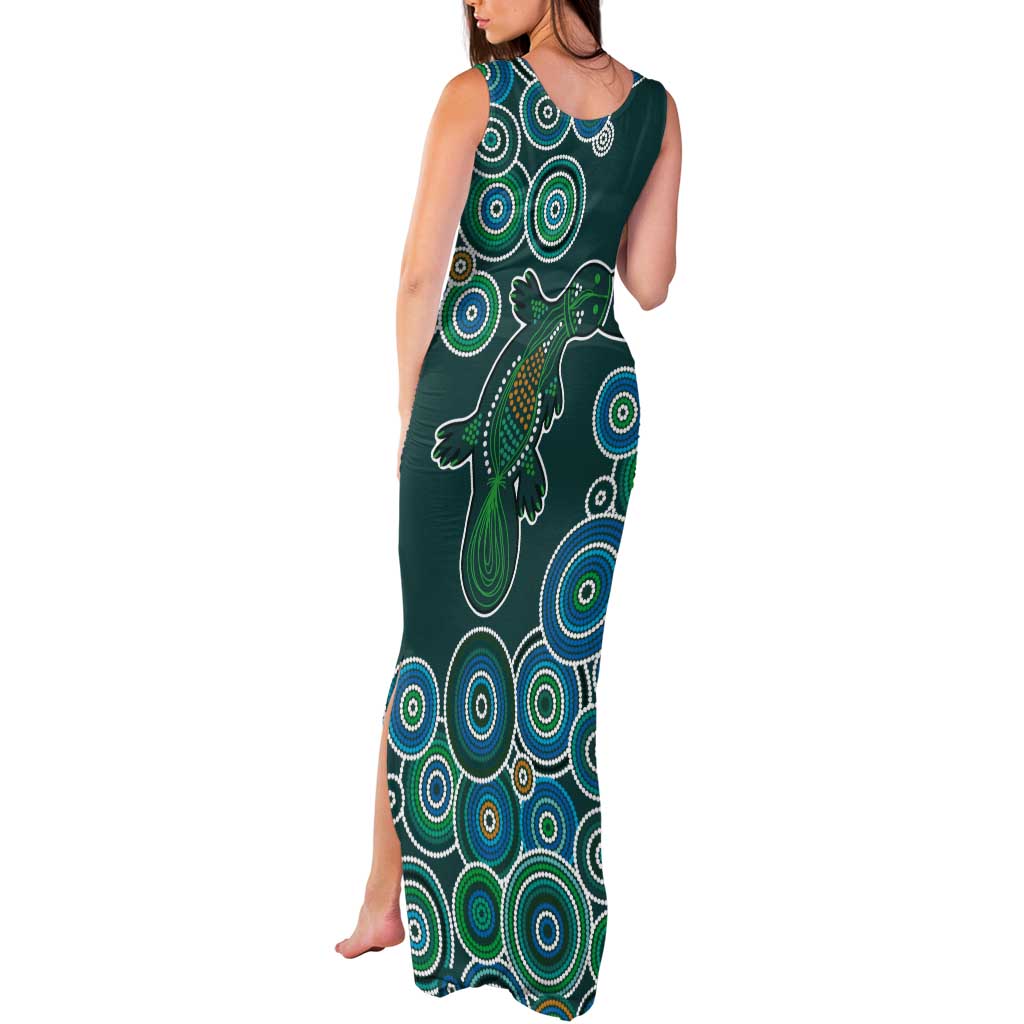 Green Platypus Aboriginal Art Tank Maxi Dress