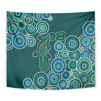 Green Platypus Aboriginal Art Tapestry