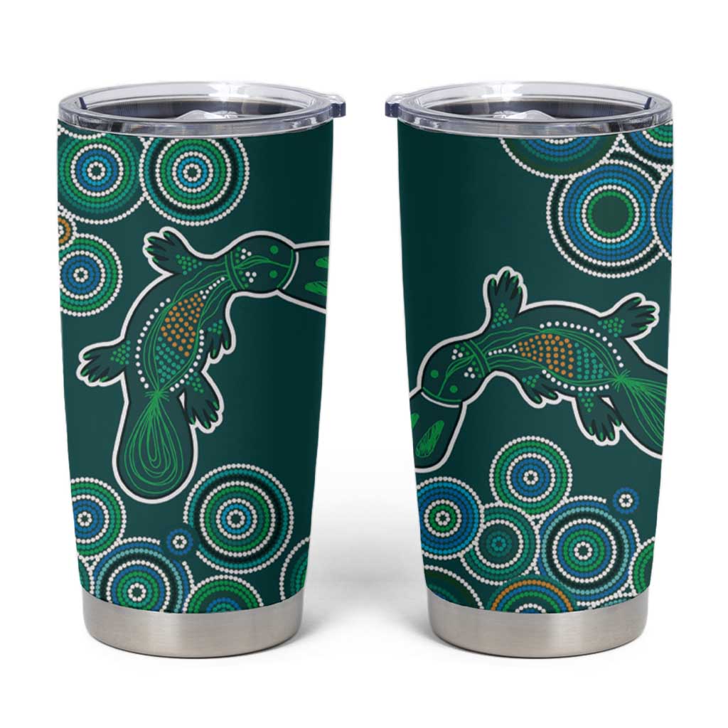 Green Platypus Aboriginal Art Tumbler Cup