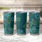 Green Platypus Aboriginal Art Tumbler Cup