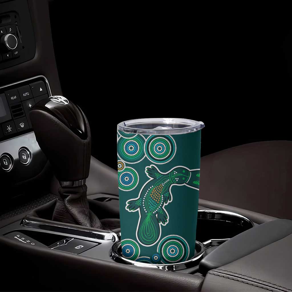Green Platypus Aboriginal Art Tumbler Cup