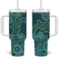 Green Platypus Aboriginal Art Tumbler With Handle