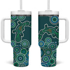 Green Platypus Aboriginal Art Tumbler With Handle