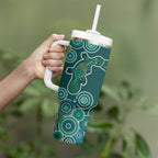 Green Platypus Aboriginal Art Tumbler With Handle