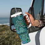 Green Platypus Aboriginal Art Tumbler With Handle