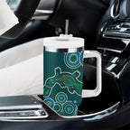 Green Platypus Aboriginal Art Tumbler With Handle
