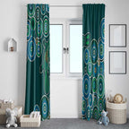 Green Platypus Aboriginal Art Window Curtain