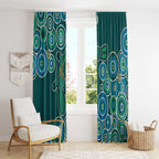 Green Platypus Aboriginal Art Window Curtain