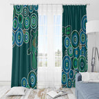Green Platypus Aboriginal Art Window Curtain