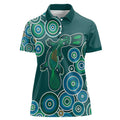 Green Platypus Aboriginal Art Women Polo Shirt