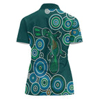 Green Platypus Aboriginal Art Women Polo Shirt