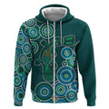 Green Platypus Aboriginal Art Zip Hoodie