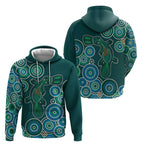 Green Platypus Aboriginal Art Zip Hoodie