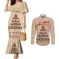 holiday-lighting-santa-echidna-christmas-tree-couples-matching-mermaid-dress-and-long-sleeve-button-shirt