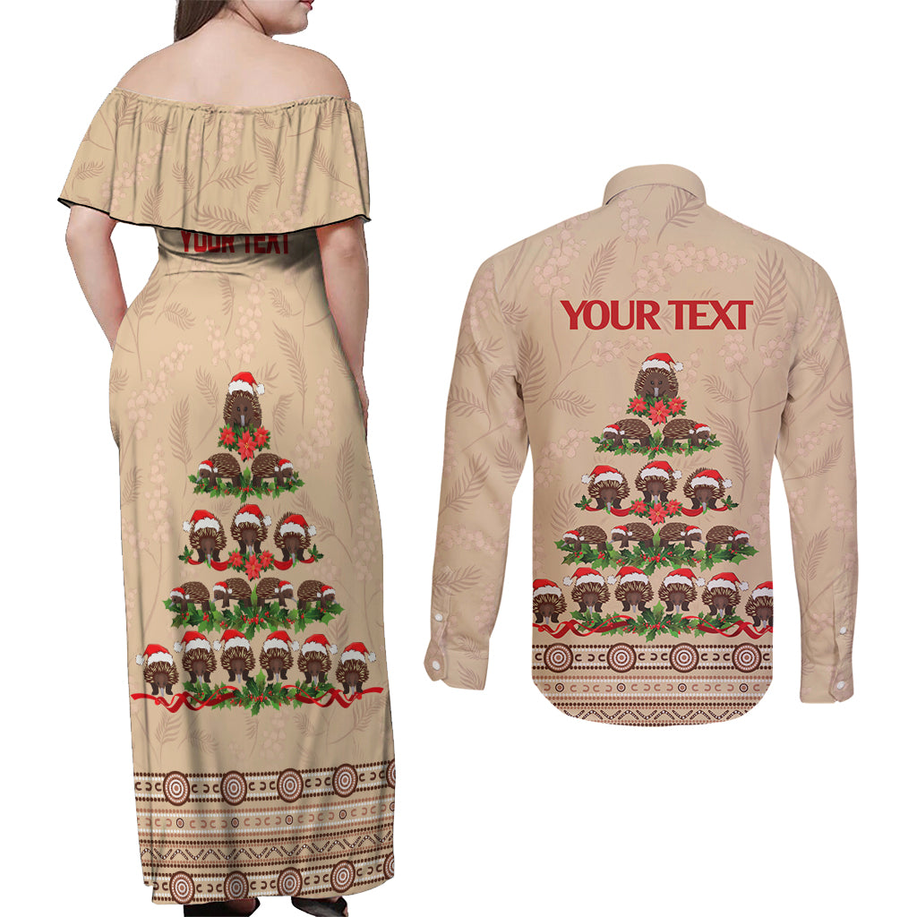 holiday-lighting-santa-echidna-christmas-tree-couples-matching-off-shoulder-maxi-dress-and-long-sleeve-button-shirt