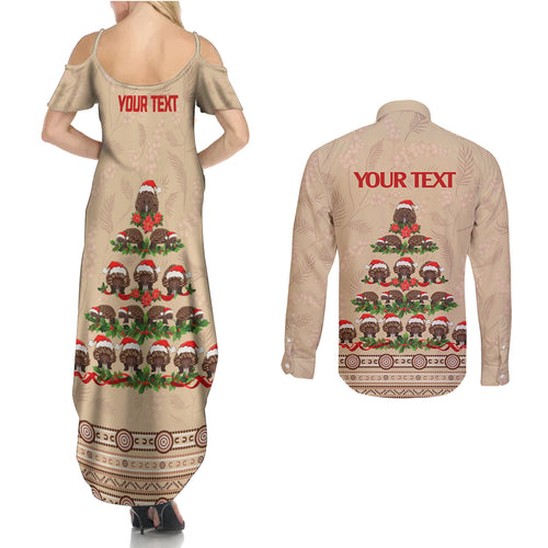 holiday-lighting-santa-echidna-christmas-tree-couples-matching-summer-maxi-dress-and-long-sleeve-button-shirt