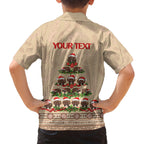 holiday-lighting-santa-echidna-christmas-tree-family-matching-off-shoulder-short-dress-and-hawaiian-shirt