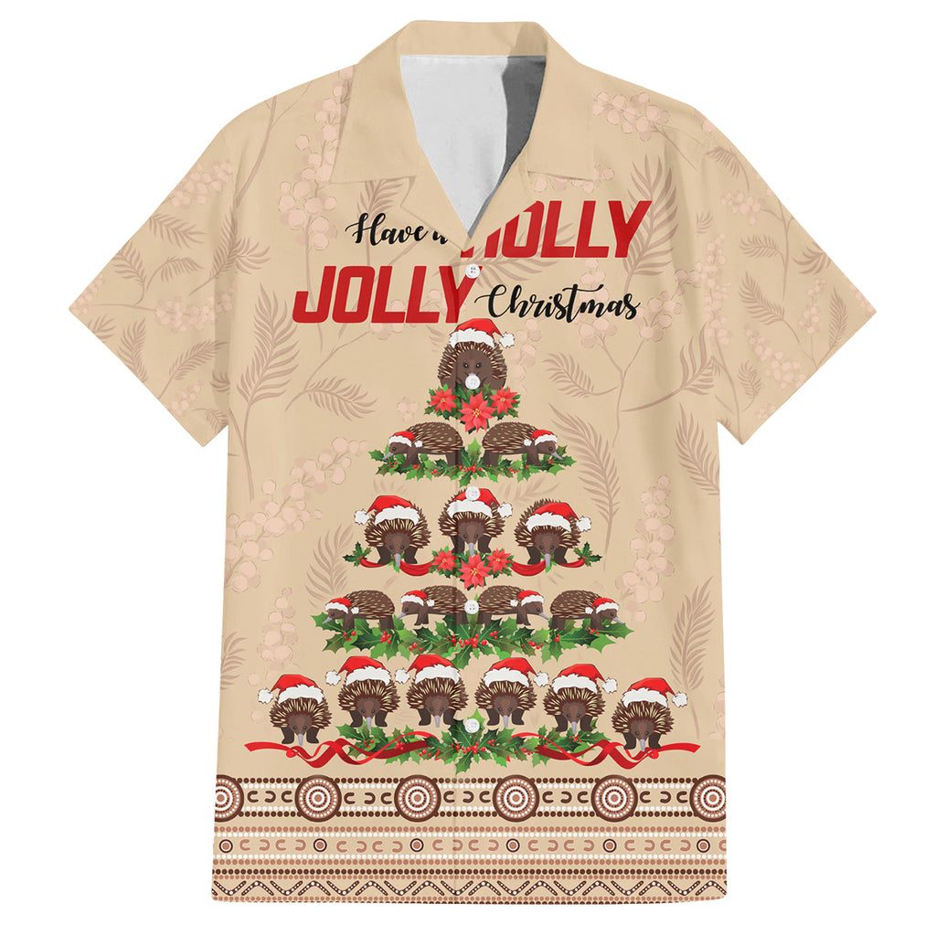 holiday-lighting-santa-echidna-christmas-tree-family-matching-off-shoulder-short-dress-and-hawaiian-shirt
