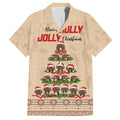 holiday-lighting-santa-echidna-christmas-tree-family-matching-off-shoulder-short-dress-and-hawaiian-shirt