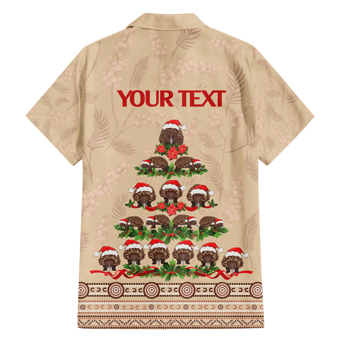 holiday-lighting-santa-echidna-christmas-tree-family-matching-off-shoulder-short-dress-and-hawaiian-shirt