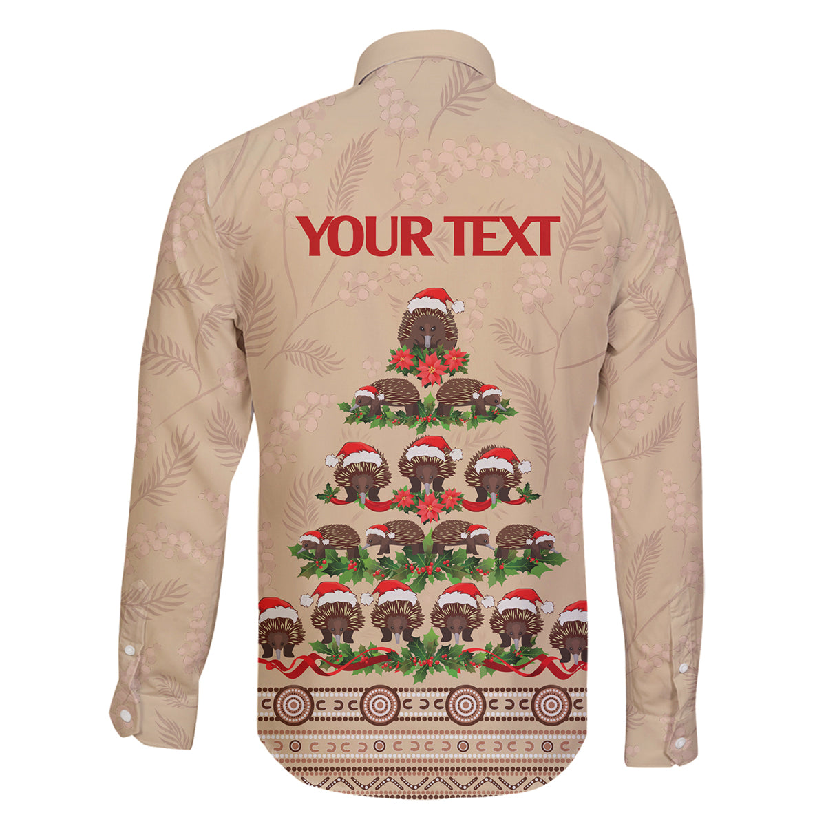 holiday-lighting-santa-echidna-christmas-tree-family-matching-off-shoulder-short-dress-and-hawaiian-shirt